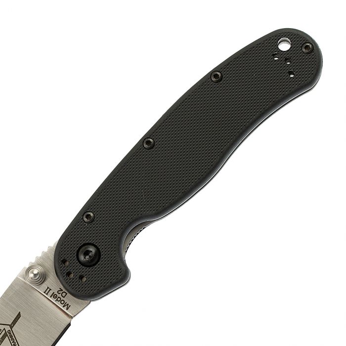 Нож складной Ontario RAT-2, сталь D2. Клинок - Satin, Рукоять - Black GRN