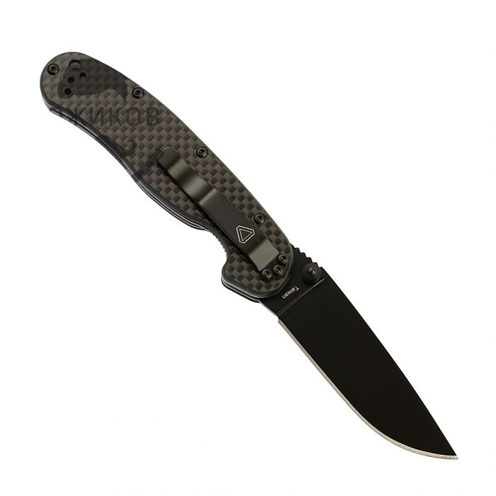 Нож складной Ontario RAT-2, сталь D2. Клинок - Black, Рукоять - Carbon