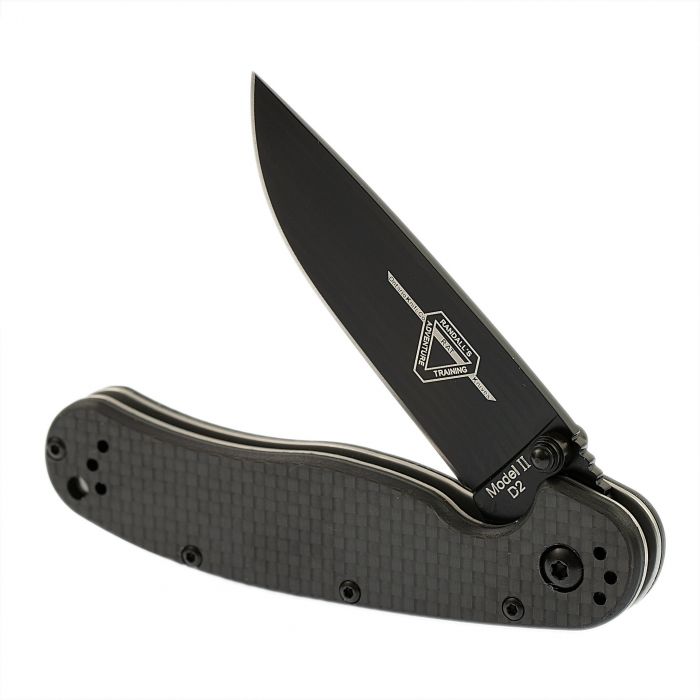 Нож складной Ontario RAT-2, сталь D2. Клинок - Black, Рукоять - Carbon