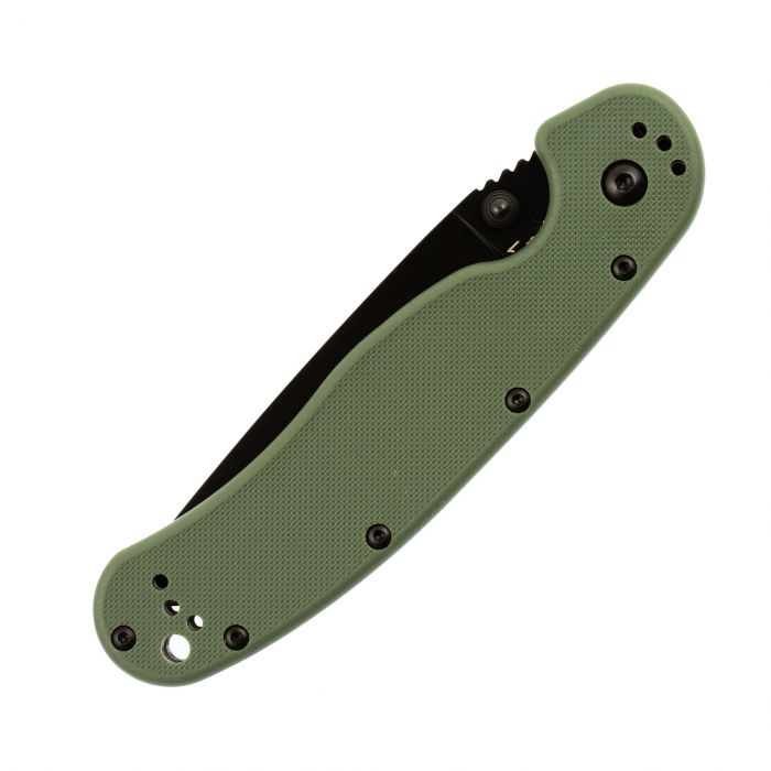 Нож складной Ontario RAT-1, сталь Aus-8. Клинок - Black, Рукоять - Olive GRN