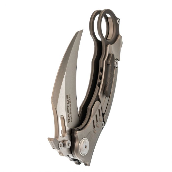 Складной нож Maxace Raptor, сталь Magnacut, рукоять Grey Titan/Timascus