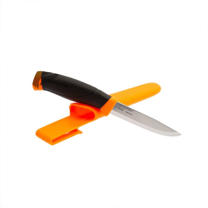 Нож с фиксированным лезвием Morakniv Companion Orange, сталь Sandvik 12C27, рукоять резина/пластик, оранжевый
