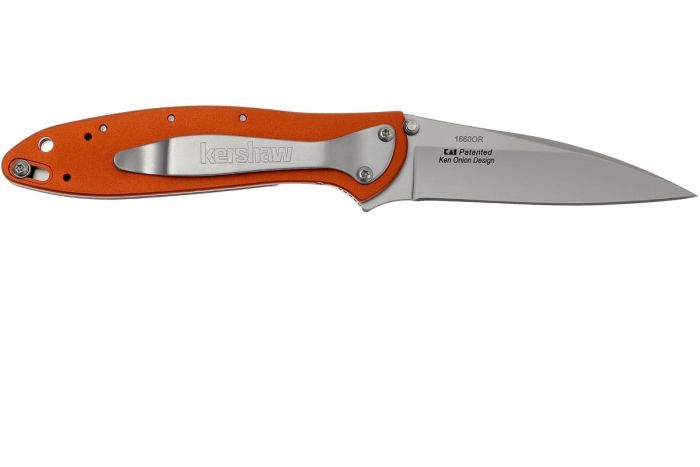 Складной нож Leek - Kershaw 1660OR, сталь Sandvik™ 14C28N, рукоять анодированный алюминий оранжевого цвета