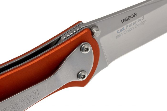 Складной нож Leek - Kershaw 1660OR, сталь Sandvik™ 14C28N, рукоять анодированный алюминий оранжевого цвета