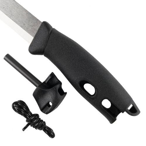 Нож с фиксированным лезвием Morakniv Companion Spark Black, сталь Sandvik 12C27, рукоять резина/пластик
