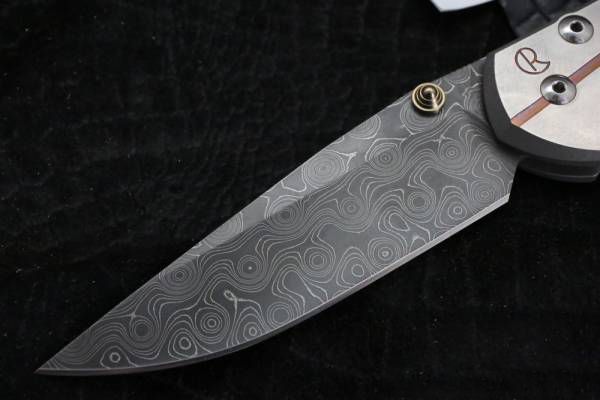 Нож складной Chris Reeve Large Sebenza 21 Unique Graphics D. Thomas Stainless Raindrop Damascus, сталь дамаск с рисунком "капля дождя", рукоять титан